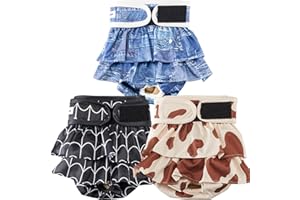 VUNCESSIN Reusable Dog Diapers Female Washable, Premium Doggie Diapers for Female Dogs, Pack of 3, Highly Absorbent Extra Large Female Dog Diapers for Heat, Incontinence and Puppy Training(XL)