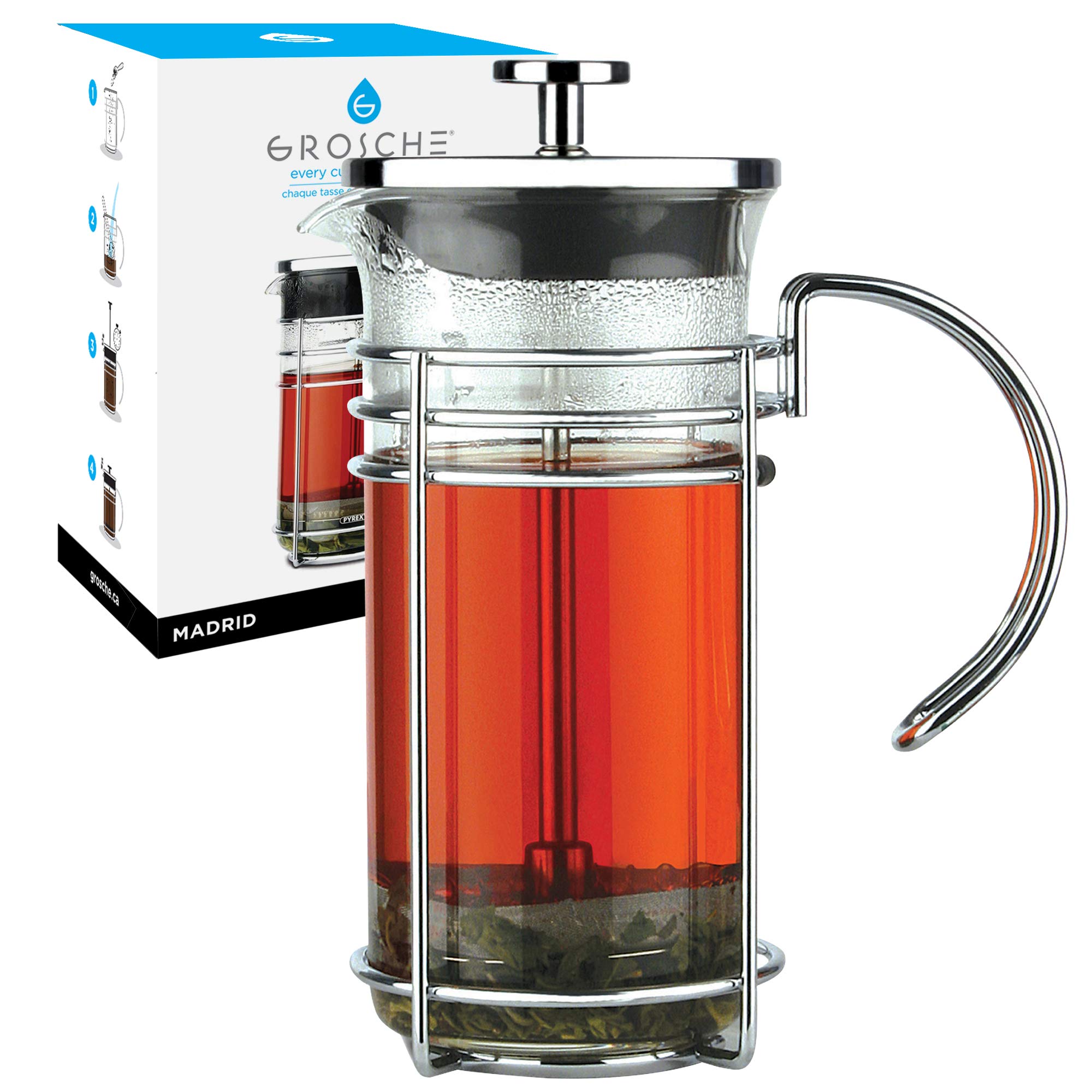 GROSCHE MADRID French Press Coffee and Tea Maker (0.35 L)