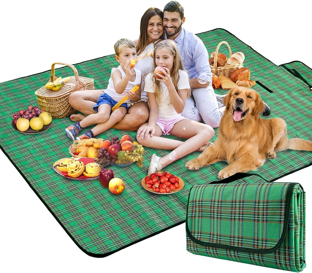 SOMIYAMI Tartan Picnic Blanket Waterproof 150 x 200 cm Green