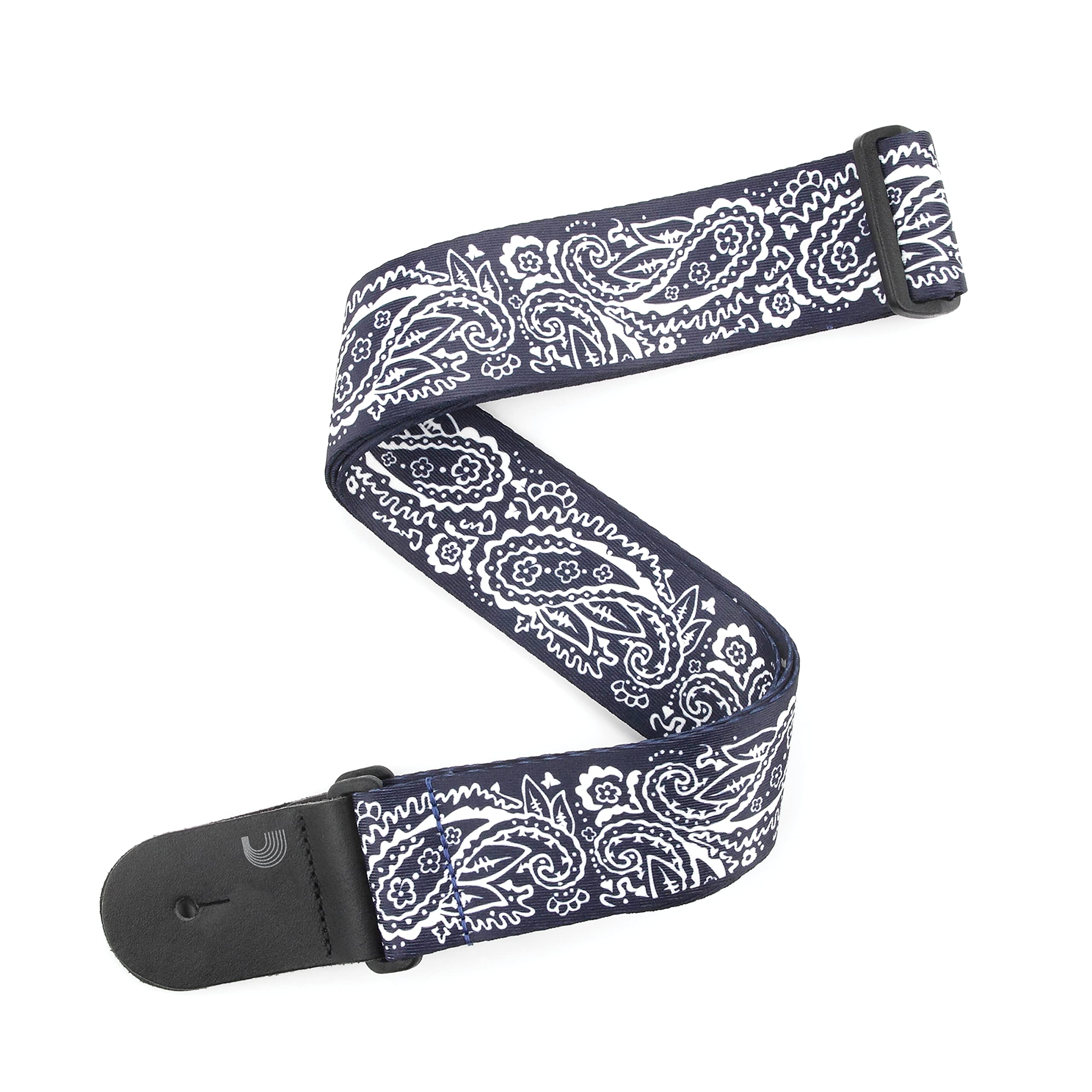 D'Addario P20W1419 Woven Guitar Strap - Acoustic, Electric & Bass Guitar Strap - Paisley - Blue - 2" Wide