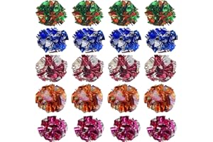 WANBAO 20 Pcs 2 Inch Crinkle Balls Cat Toys Mylar Crinkle Balls for Kittens Exercise and Multiple Cats Play