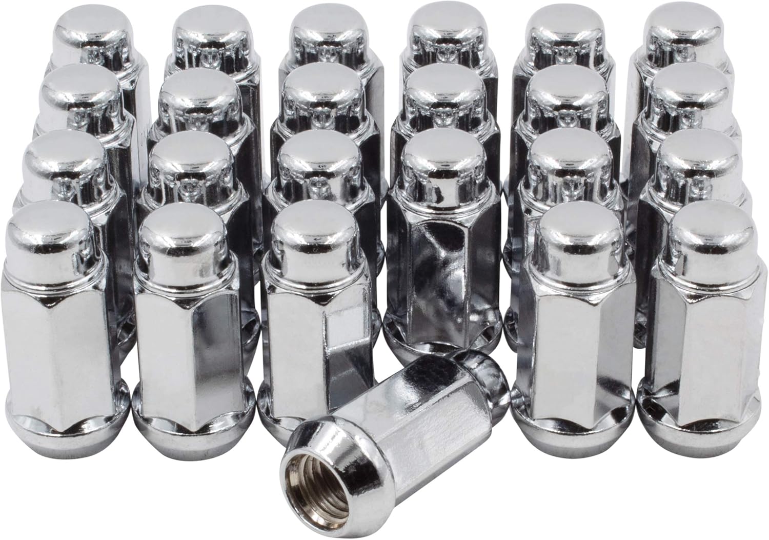 Wheel Accessories Parts Bulge Acorn M14 X 1.50 Thread 1.90" Long for Trucks 19mm(3/4") Hex 14x1.5 (24 M14x1.50, Chrome): Automotive