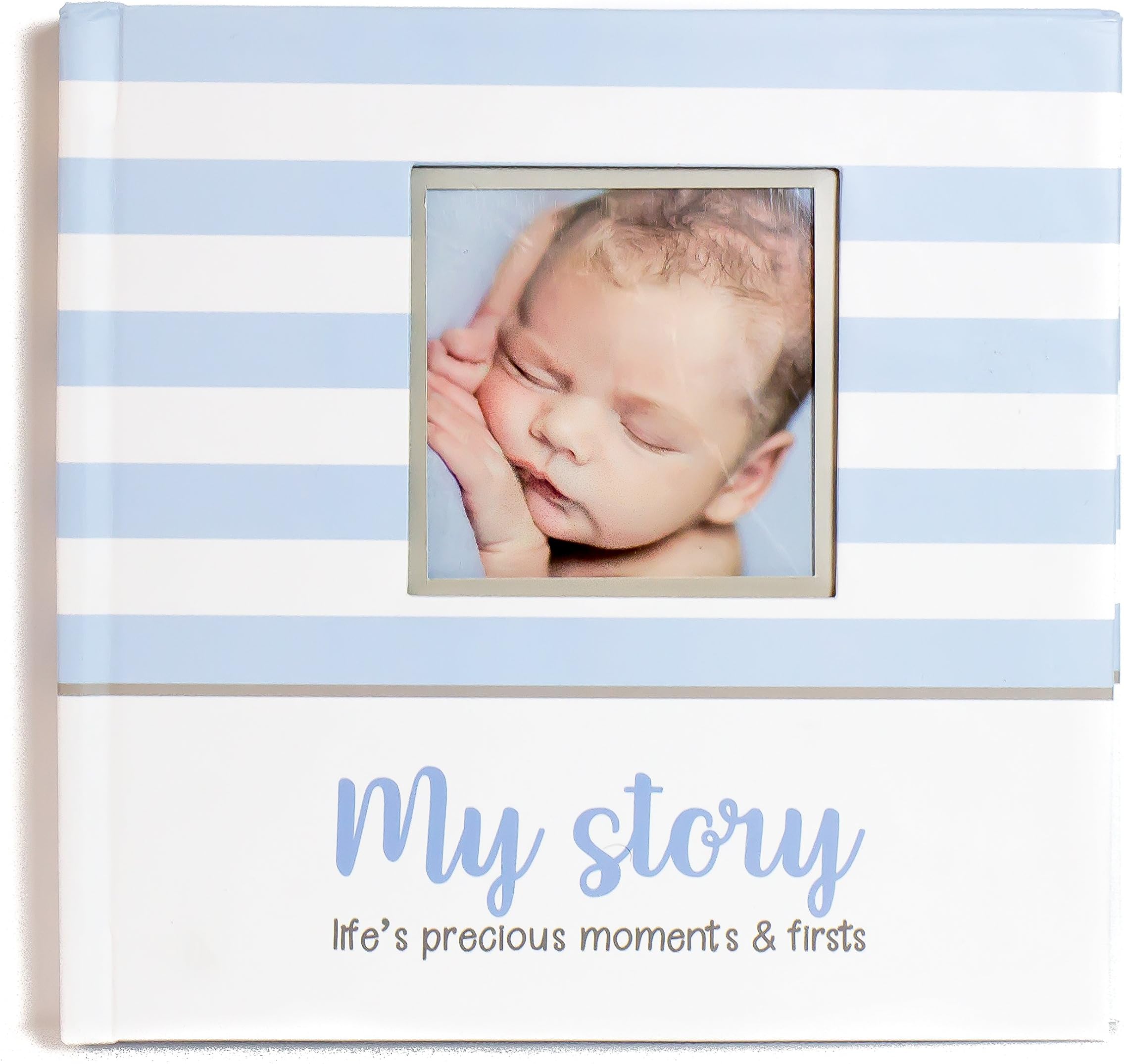 Keepsake Memory Book for Baby Boy or Girl – Timeless First 5 Year Baby Book – A Milestone Book to Record Every Event from Birth to Age 5 – Gender Neutral Journal Scrapbook Photo Album, Blue