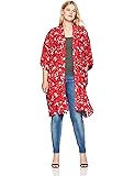 Nine West Women's Ruffle Front Soft Crepe Duster