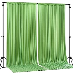 Sage Green Backdrop Curtain 2 Panels-Wrinkle-Free