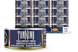 Tonnino Yellowfin Tuna Fish in Olive Oil - Pack of 12 Can (4.94 Ounces (Pack of 12), Olive Oil)