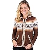 INTI ALPACA Women’s Hoodie Full Zip Up Blue Alpaca Sweater -Hooded Alpaca Wool Cardigan with Andean Design