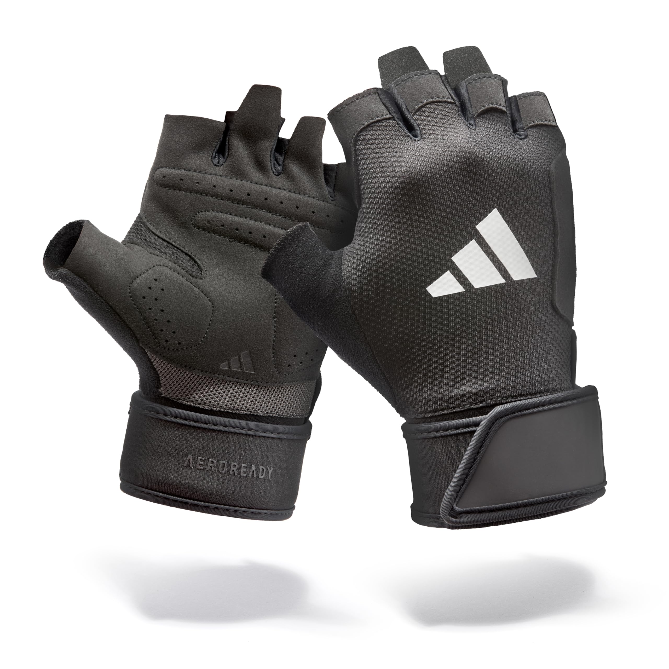 adidas Strength Training & Weightlifting Gloves, Fingerless Aeroready Workout Gloves