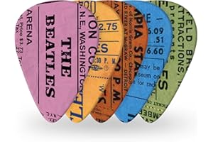 D'Addario Beatles Guitar Picks, 1964 Tour Ticket Stubs, Medium, Set of 10