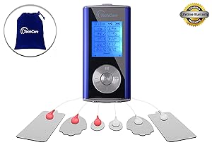 Purple TechCare Mini Massager Tens Unit Device Machine [Lifetime Warranty] Tens Machine for Drug Free Pain Management, Back Neck Shoulder Pain and Rehabilitation