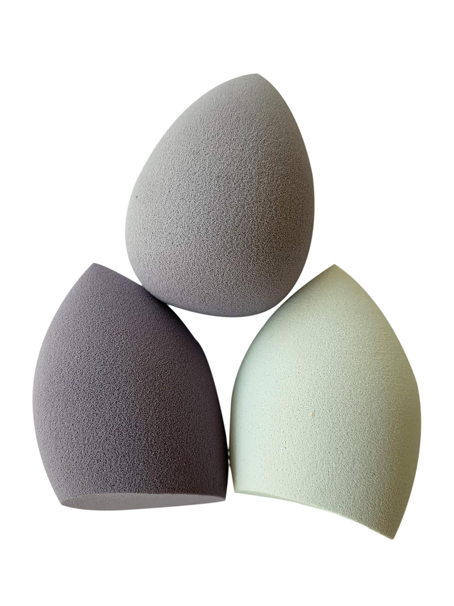 Makeup Sponge 3 Pcs Set，For Liquid Foundation, Creams, and Powders，Latex Free Wet and Dry Makeup Egg(purple)