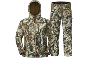 TIDEWE Hunting Clothes for Men, Safety Strap Compatible Hunting Jacket and Pants