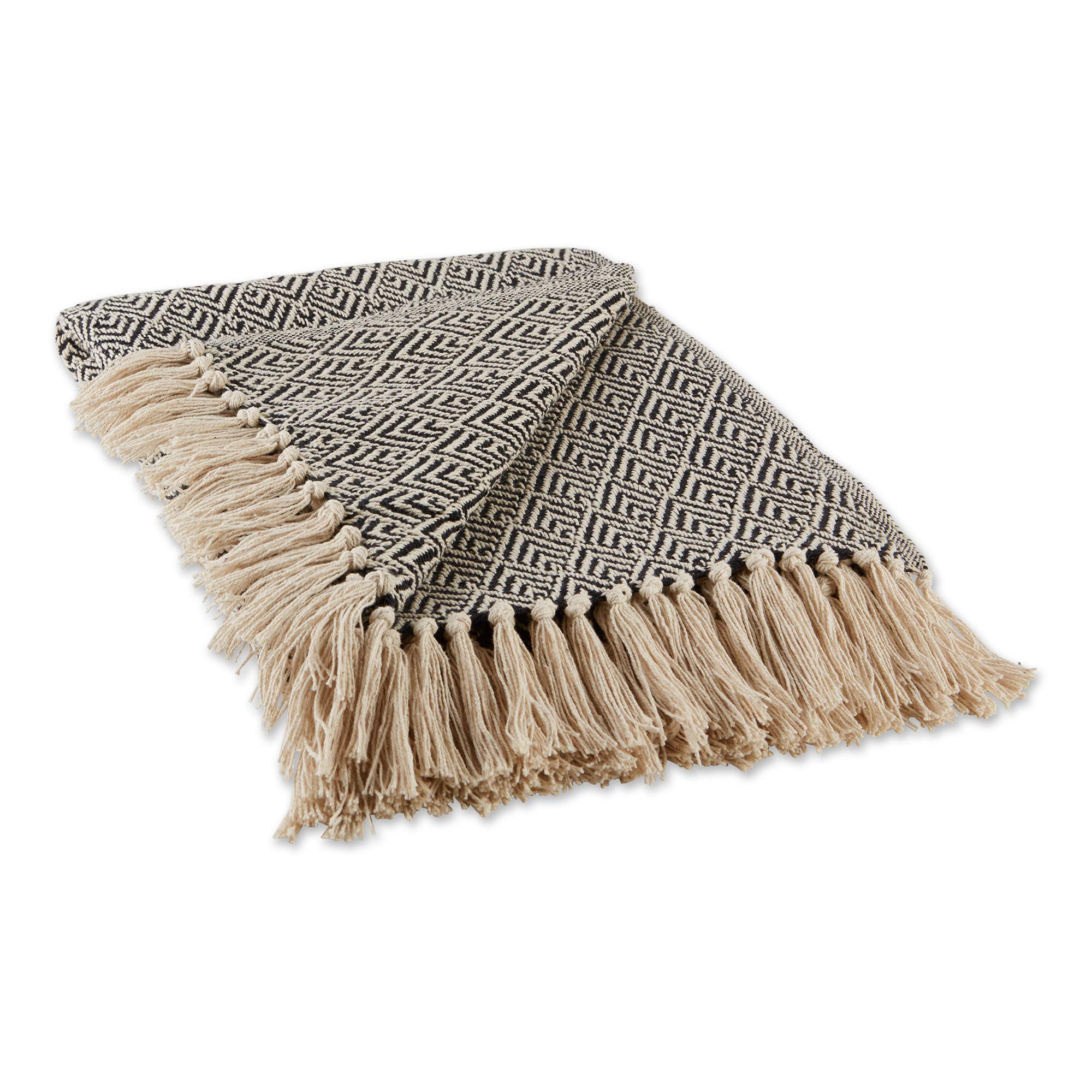 DII Diamond Throw Collection Cotton Woven, 50x60, Black — image 1