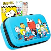 Peanuts Pencil Case for Kids, Boys, Girls - Bundle with Pencil Holder Featuring Snoopy, Charlie Brown Plus Tattoos, More| Peanuts School Supplies Set