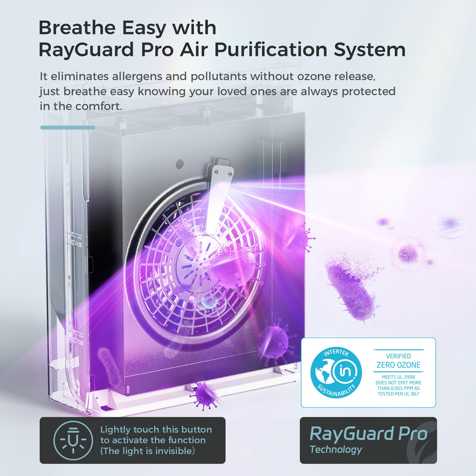 AROEVE Air Purifiers for Bedroom Home Large Room Up to 1504 Ft², 5 Layer Filter for Smoke Pollen Allergies Pet Dander Odor, Air Quality Monitor, Sleep Mode, Timer for Office, Dorm, Kitchen, MK07 White