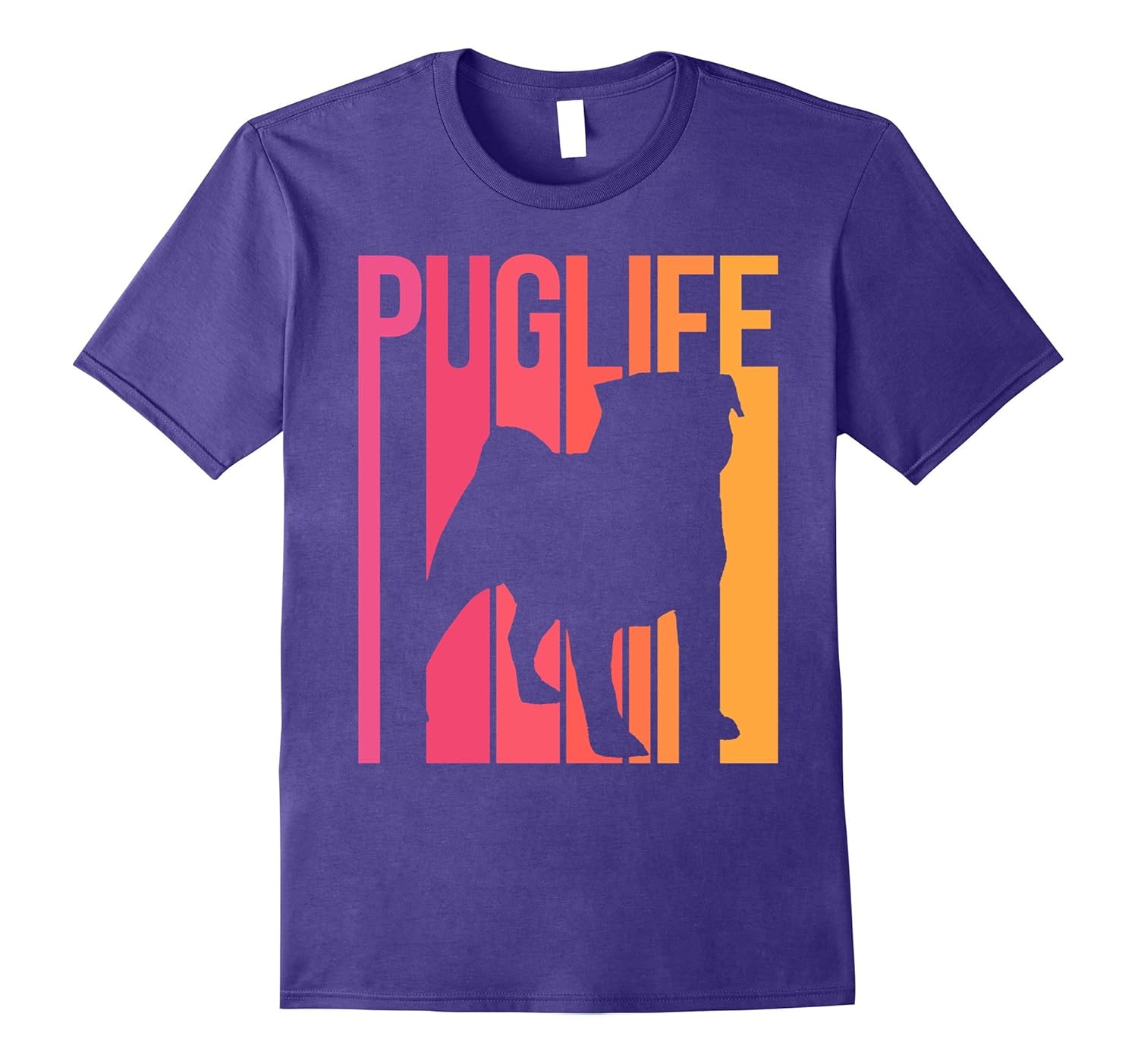 Pug Silhouette T-Shirt Funny Dog & Pug Gift Women Men Kids-ANZ