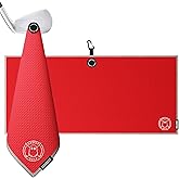 Ghost Golf Magnetic Towel (Caddie) - Premium Ultra-Absorbent Microfiber Golf Towel with Magnet for Golf Carts or Clubs - 18" x 40" Golfing Gear - Waffle Weave Pattern (Red)