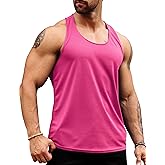 Babioboa Men's Tank Tops Gym Muscle Shirts Mesh Quick Dry Bodybuilding Sleeveless T-Shirt Y-Back Workout Sports Fitness