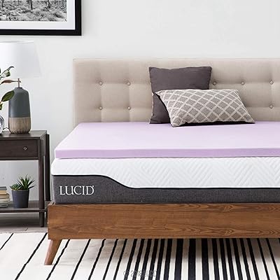 LUCID Foam Mattress Topper - Ventilated Design, 2 Inch