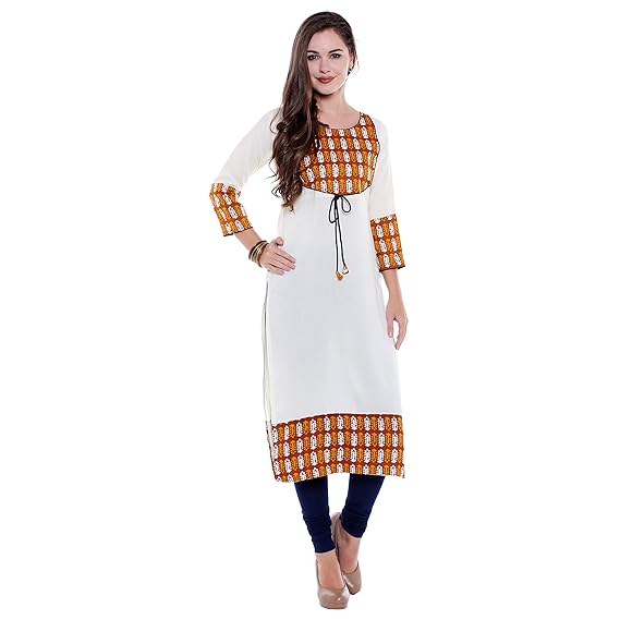 OOMPH! Womens Rayon a-line Kurta