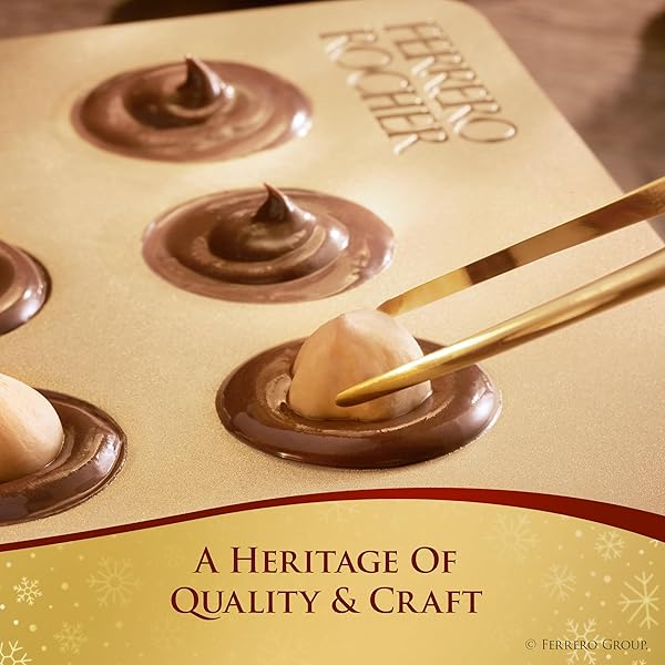 FERRERO COLLECTION, PREMIUM ASSORTED, HAZELNUT, DARK CHOCOLATE AND COCONUT, 16 COUNT HOLIDAY GIFT BOX, 6.1 OZ