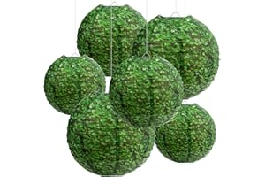 Roceei 6 Pcs Green Paper Lanterns Back to School Hanging Decorations First Day of School Round Paper Lanterns for Celebrating Welcome Back to School Classroom Party Supplies, 8, 10, 12 Inches