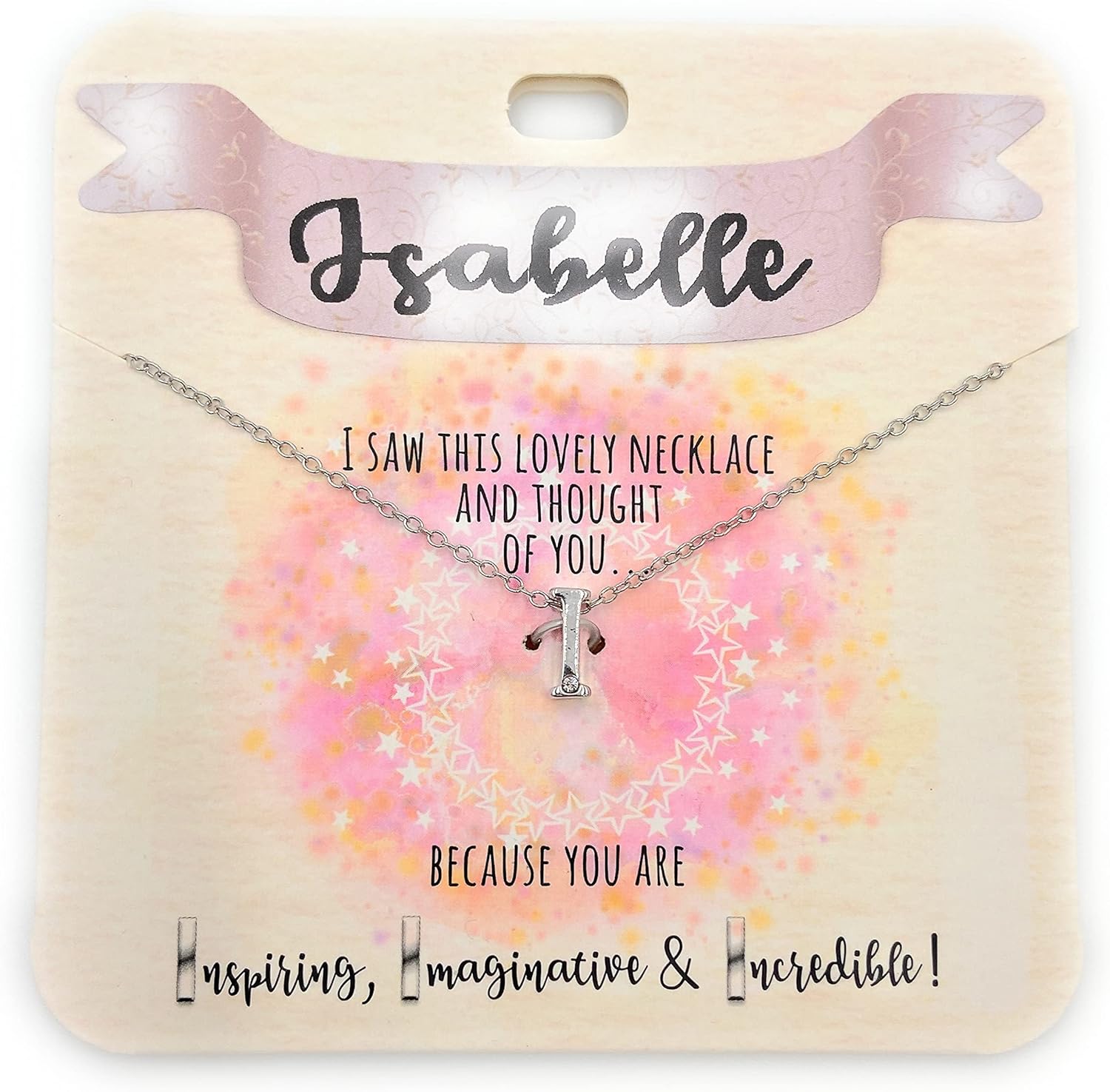 ISABELLE 'I' NECKLACE personalised silver letter necklace