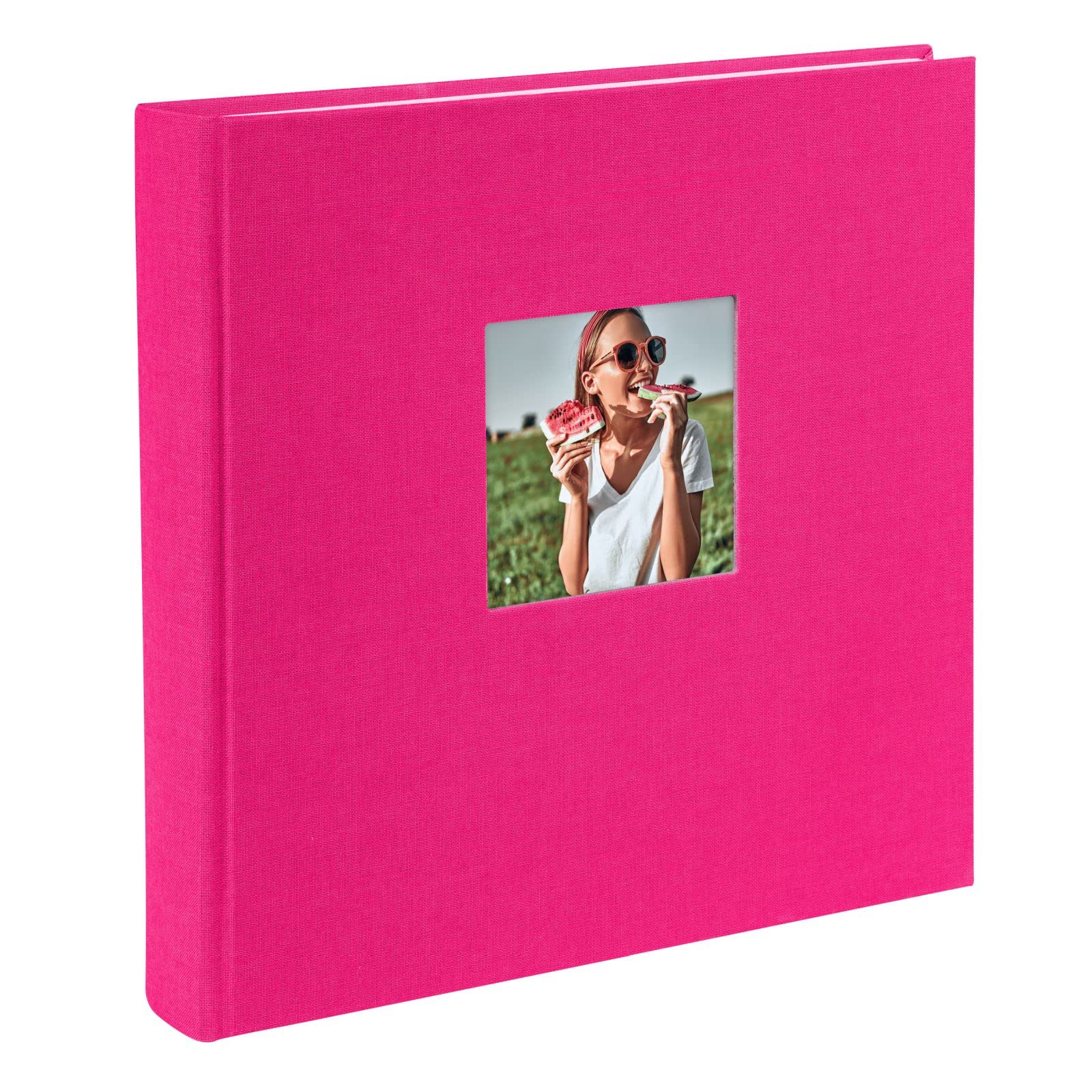Goldbuch photo album with cut-out, Bella Vista, 25 x 25 cm, 60 white pages with glassine dividers, linen, pink, 24898 — image 1