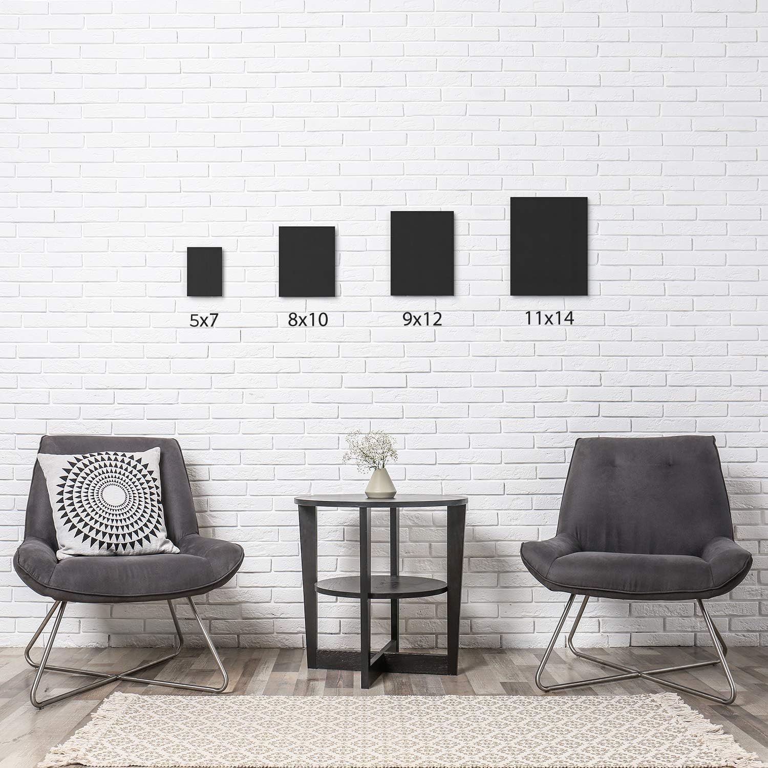 Arteza Canvas Boards for Painting, Pack of 14, 5 x 7 Inches, Blank Black Canvas Panels, 100% Cotton, 8 oz Gesso-Primed, Art Supplies for Acrylic Pouring and Oil Painting