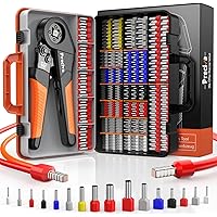 Preciva Ferrule Crimping Tool Kit with Portable Suitcase, Square Crimping Pliers for AWG 28-5 Ratchet Crimper with 1300 PCS S