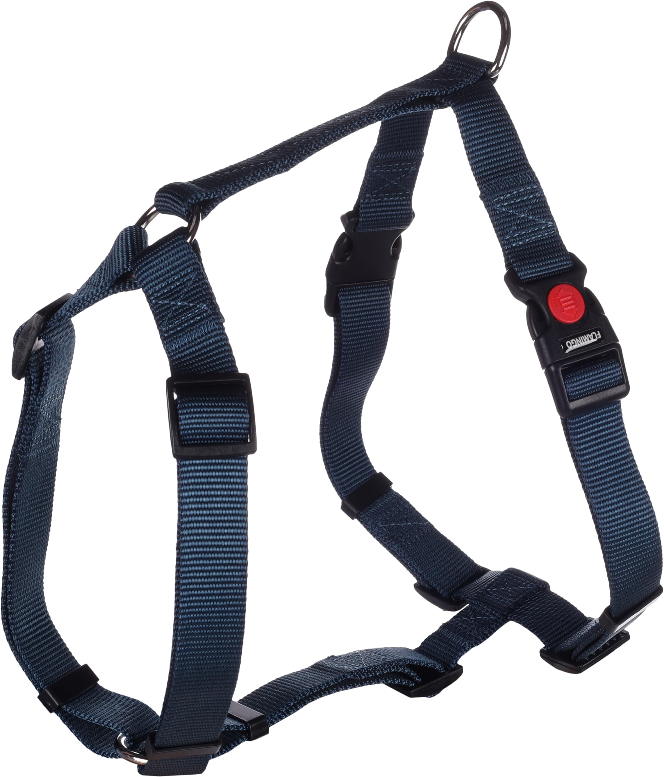 Flamingo Dog Harness H-shape Ziggi Dark blue L 60-85cm 70-100cm 25mm