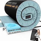 Matrix Comfort-Cell Memory Foam Camping Mattress Pad, CertiPUR-US Roll Up Mattress, Cot Mattress Pad, Guest Bed Roll for Slee