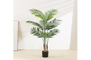 SCHENKERO Artificial Areca Palm Tree- Faux Tropical Palm Plant Fake Tree,Green Plants Realistic Decorative Greenery,Modern Ho