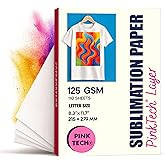 Hayes PinkTech Sublimation Paper 8.5x11 Inch 110 Sheets 125gsm for Inkjet Printer Epson Canon Sawgrass Heat Transfer Paper Works with Sublimation Ink for T-Shirts Mugs Tumblers Sublimation Blanks
