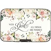 Monarque Armored Wallet Credit Card Case with RFID Data Theft Protection (All Things Are Possible)