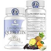 Clarusph Quercetin with Bromelain | Liposomal Quercetin Supplements for Respiratory & Seasonal Challenges | Quercitin 1000mg with Vitamin C & Zinc | Quercetin Complex Bioflavonoids, 120 Softgels