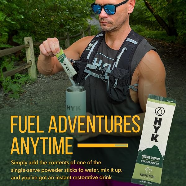 HYK ELECTROLYTE+ DRINK MIX – FORMULATED FOR ENDURANCE – SCIENCE-BACKED FUEL FOR RUNNERS, ULTRA & TRAIL ATHLETES – ENERGY, FOCUS, HYDRATION, RECOVERY ALL IN ONE – PRICKLY PEAR FLAVOR, 30 STICKS