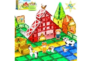 Matchtiles agnetic Tiles Toys with Farm Animals for 3+ Year Old Toddler, Magnetic Blocks Building Toys for Kids Ages 3-5 5-7 Girls Boys, Classroom Must Haves