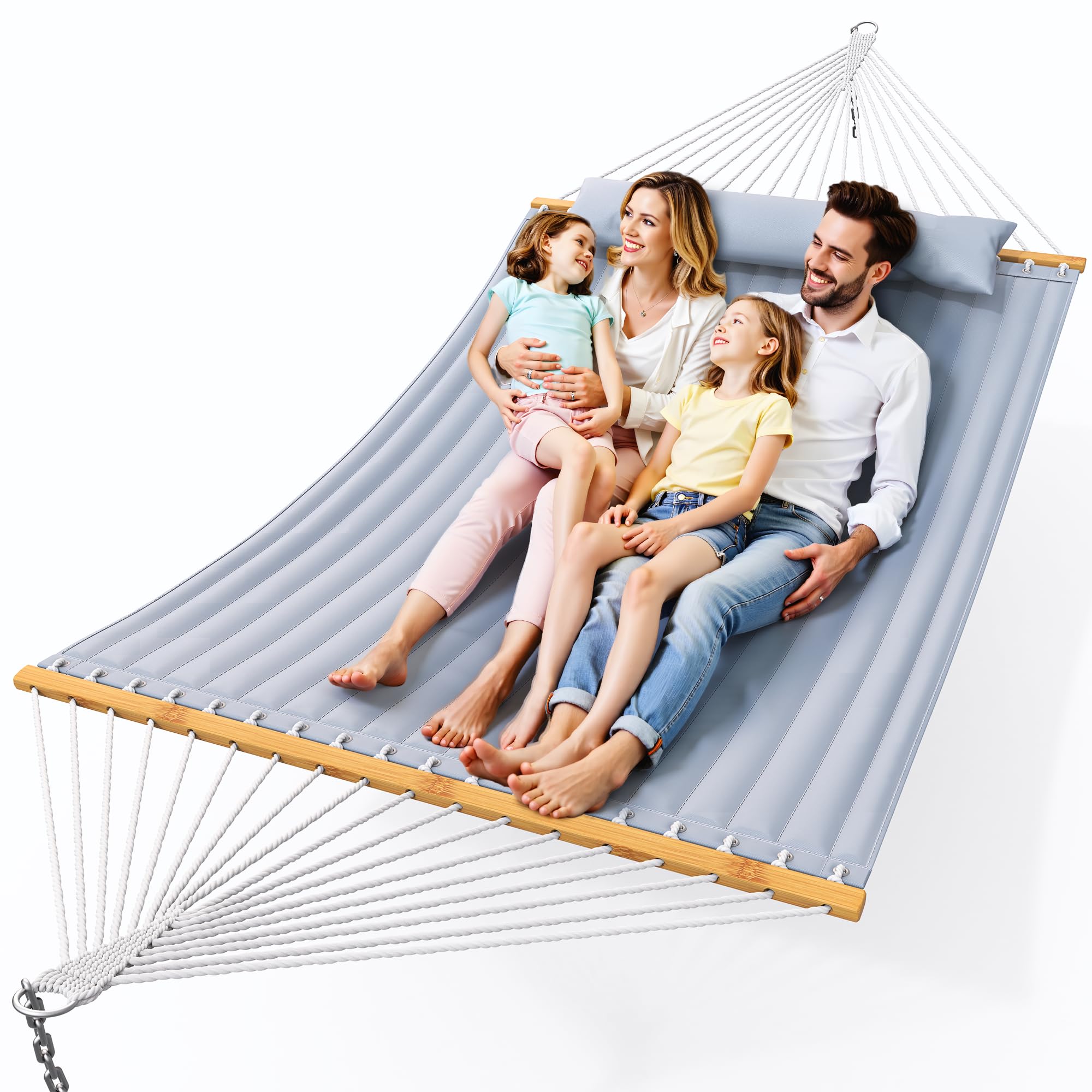 Everyfun Double Hammock with Spreader Bar,Soft
