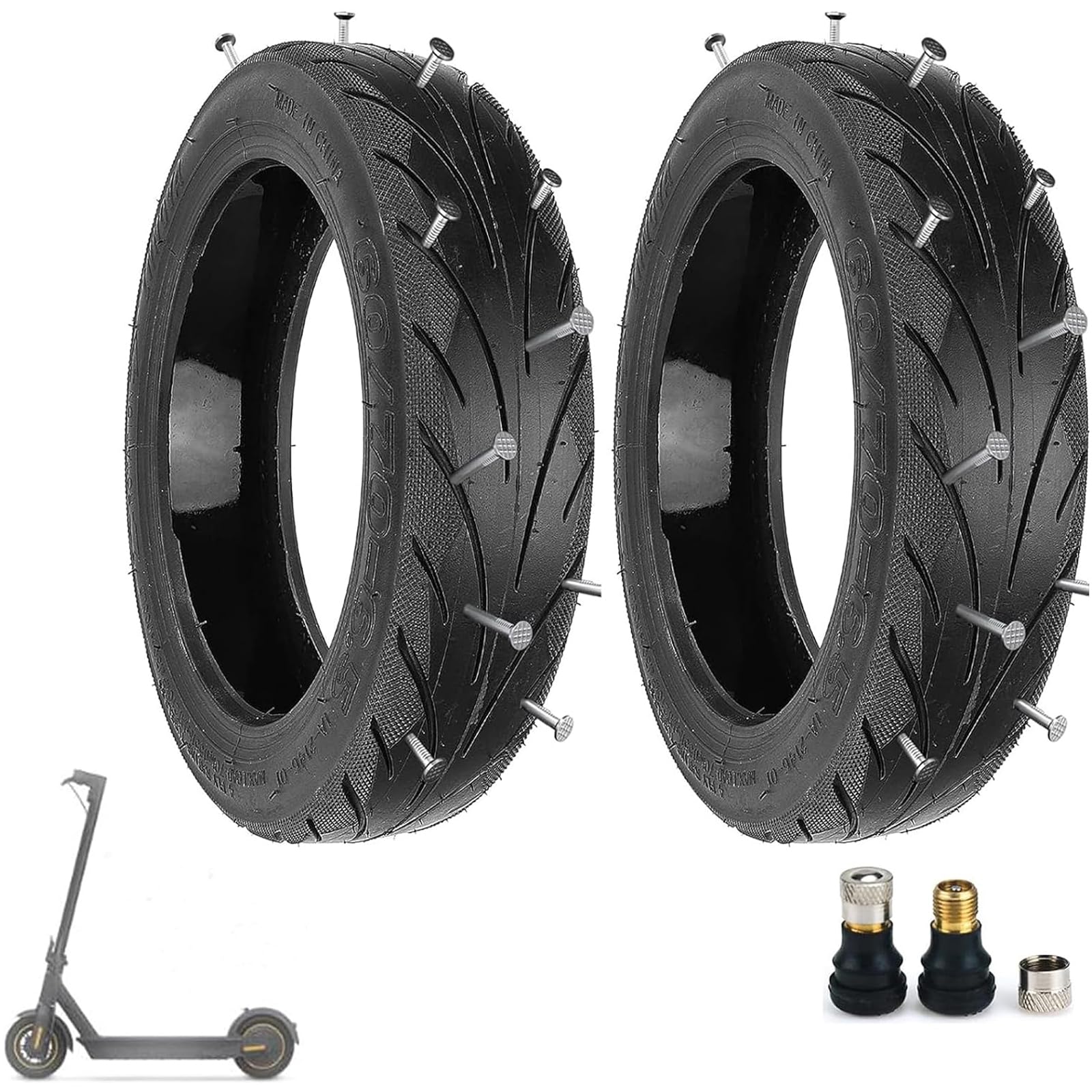 Tmom Max G30D Tyres 60/70-6.5 Tubeless Tyres Explosion-proof Scooter Tyres for Segway Ninebot Max G30/ Max G30D Scooter Self-Repairing Tyres Wear-resistant Replacement Tyres (2 Pieces)