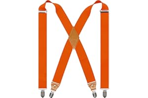 Doloise Adjustable Elastic X Back Style Suspenders for Men's and Women's With Strong Metal Clips