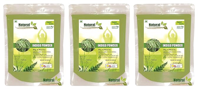 Natural Health And Herbal Products Indigo Powder For Hair Pure Neel Powder for Hair, 300Gm (100gm*3) Pack of 3