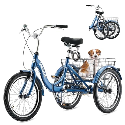 Viribus Folding Adult Tricycle, 20 inch Folding Tricycle for