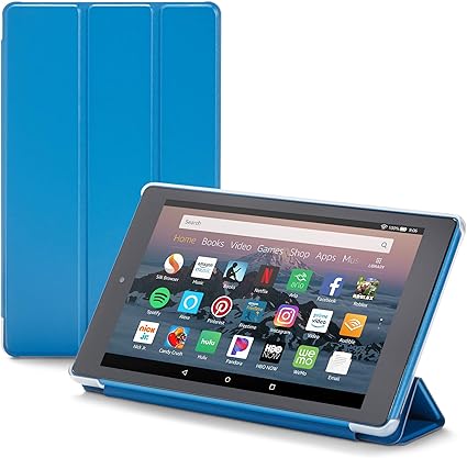 Nupro Tri Fold Standing Case For Fire Hd 8 Tablet Blue Compatible With 2018 Release