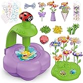 Wiyeang DIY Fabric Flower Bouquet Kit for Girls,Arts and Crafts for Kids Ages 6-12,Birthday Gifts Ideas for Girl 6 7 8 9 10 11 Year Old-Light and Music Flowers Market Toy