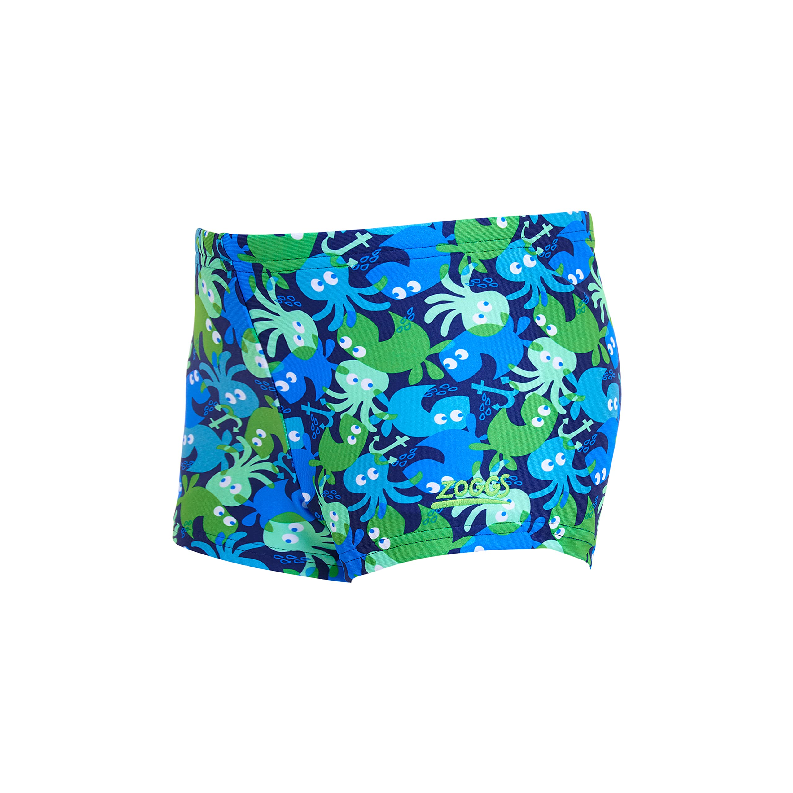 Zoggs Boy's Jumble Fish Hip Racer Swim Trunks, Multi, 4 Years UK