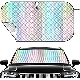 Windshield Sun Shade Car Sun Shade, Folding Car Shades for Front Windows, Blocks UV Rays Sun Visor Protector for Truck SUV Van, Keeps Vehicle Cool - Colorful (55