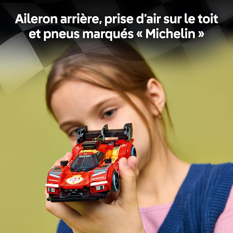 Speed Champions Ferrari 499P - Jouet Voiture de Course - Maquette STEM avec Minifigurine Collector de Pilote - Cadeau sur Le Thème du Sport Automobile pour Garçon dès 9 Ans ou Fan 77261 — photo 4 sur 8