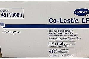 Hartmann 45110000 Co-Lastic Cohesive Elastic Bandage, Latex Free, 1-1/2 Width, 5 yd. Length, Assorted (Pack of 48)