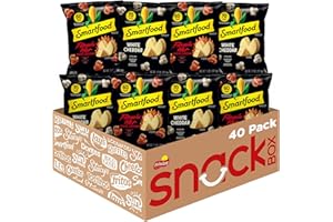 Smartfood Popcorn Flamin' Hot & White Cheddar Variety Pack Pack of Whole Grain Snacks, White Cheddar Flamin' Hot, 40 Count